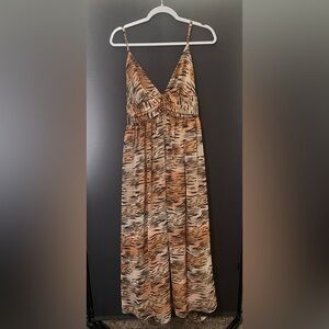 Moda International Elegant Multicolor Maxi Dress with tie back